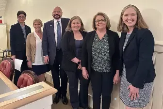 Lisa Vernon-Dotson (third from left) and five other Ohio higher education leaders 